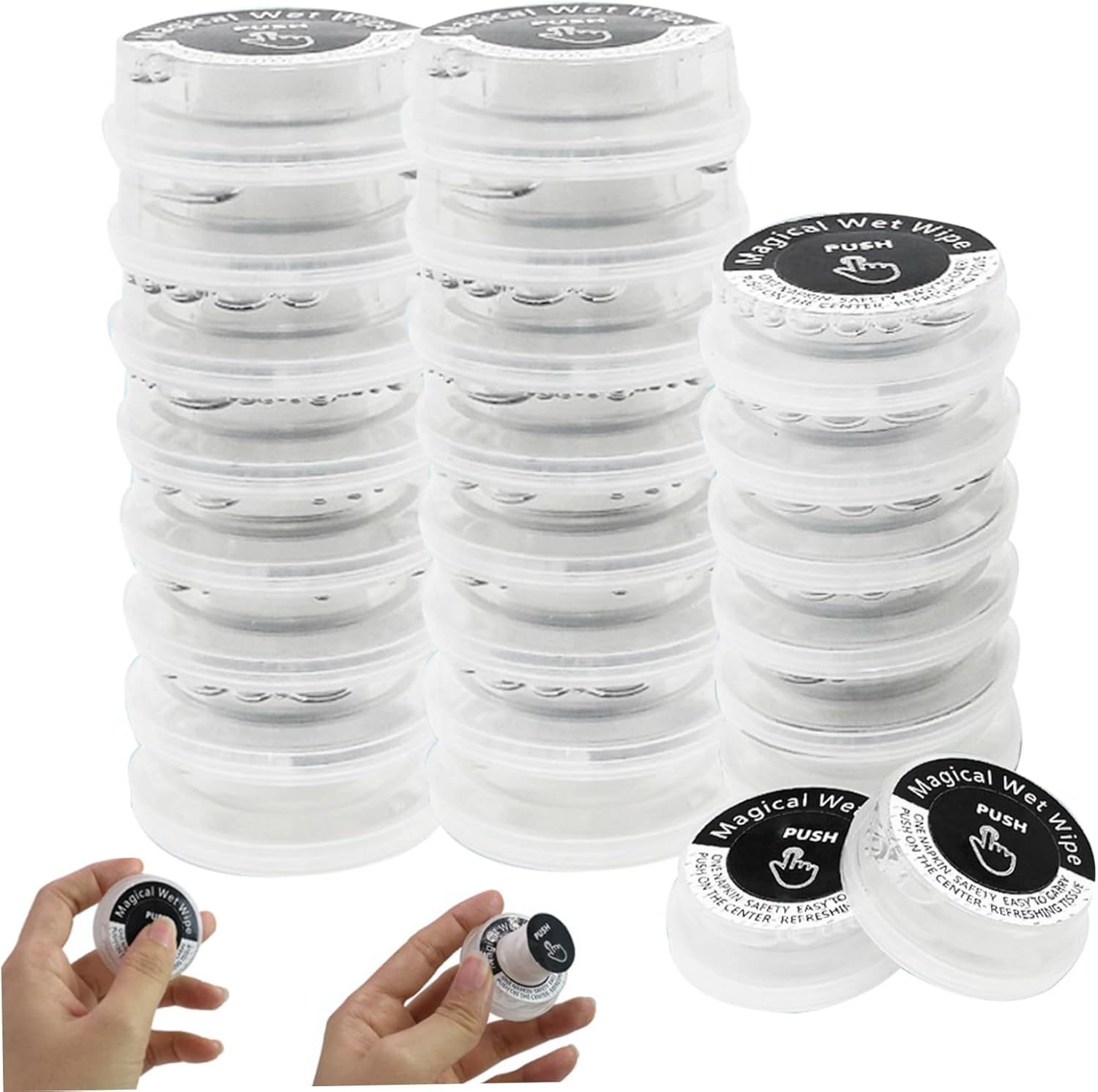 Hand Wipes Travel Size Hand Hand Wipes 50Pcs Personal Cleansing Wipes with Built-In Liquid Magical Wet Wipes for Baby Adults Hand Wipes Pocket Size image number 6