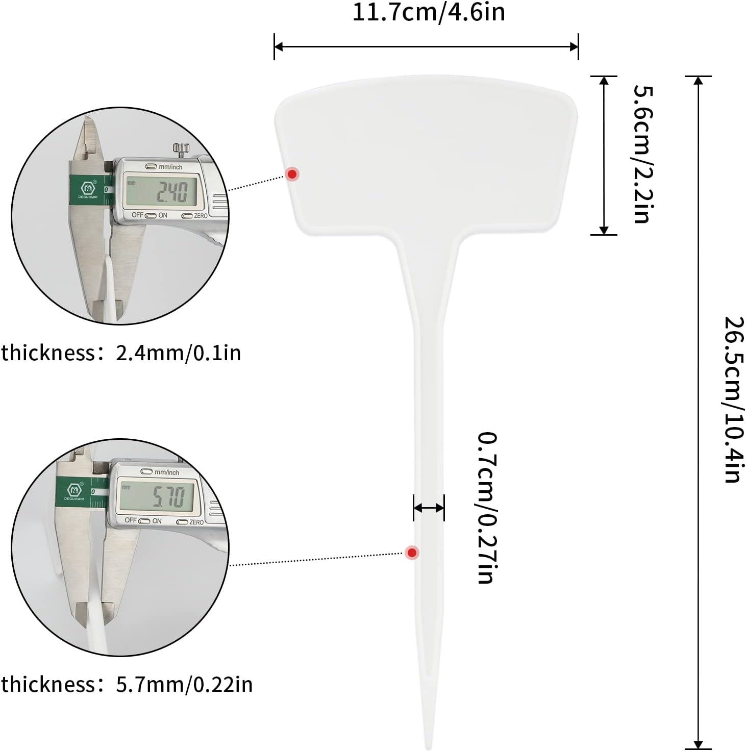 Plastic Plant Labels,10.4 Inch 30 Pack Outdoor Garden Tags Thick Garden Labels,Waterproof Sturdy Nursery Garden Markers,Strong Large Plant Markers for Vegetable Plants,Fruits,Flowers image number 6
