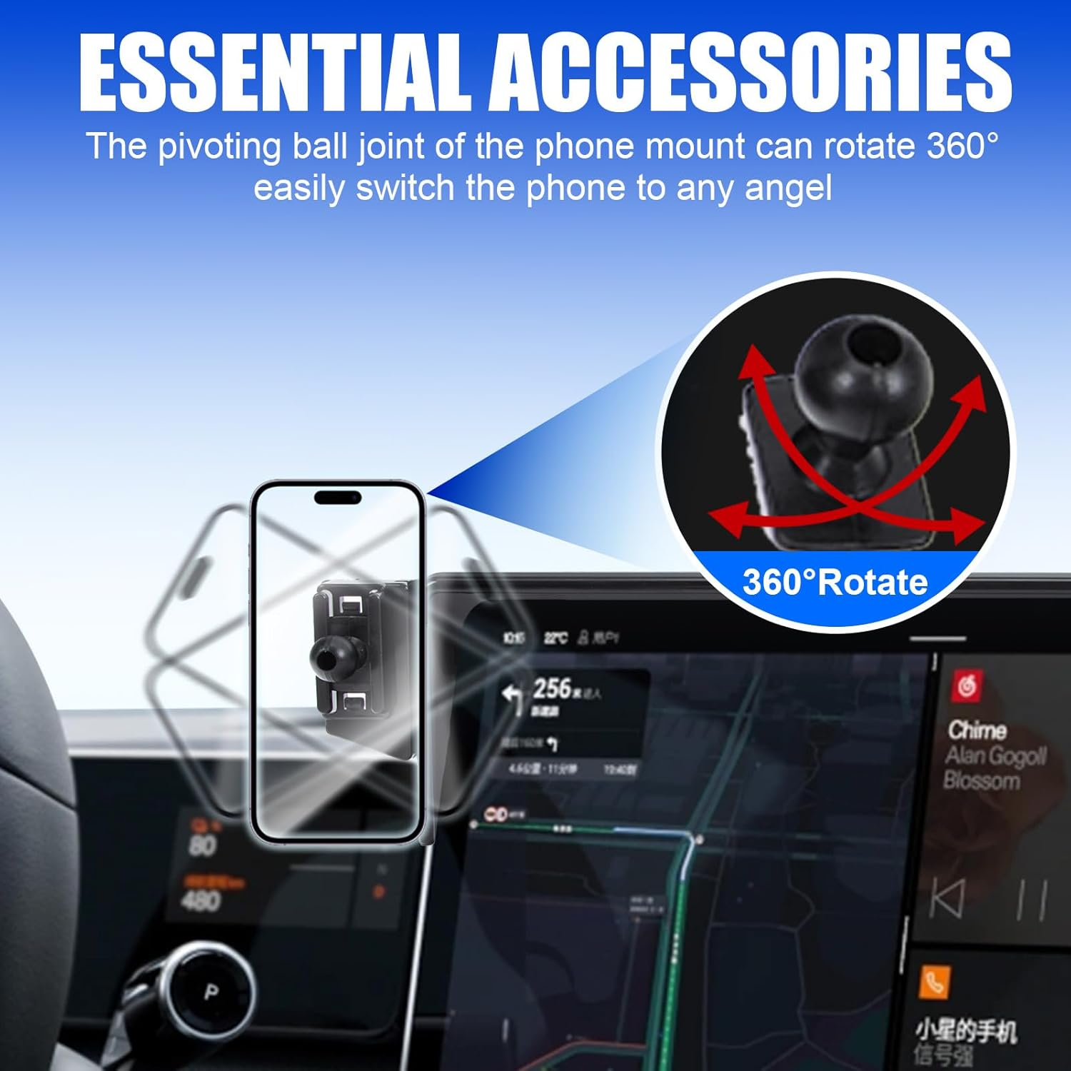 Entertainment Screen Mobile Phone Holder Mount, Compatible with BYD Shark 6 2025, Black (15.6 Inch Only) image number 3