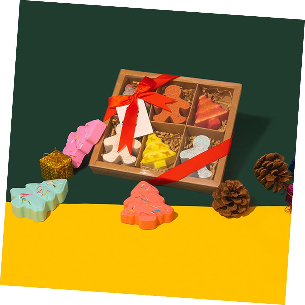 COLLBATH 6 Pack Gingerbread Man Bathing Christmas Bath Salt Bubble Skin-Softening Oils Spa image number 5