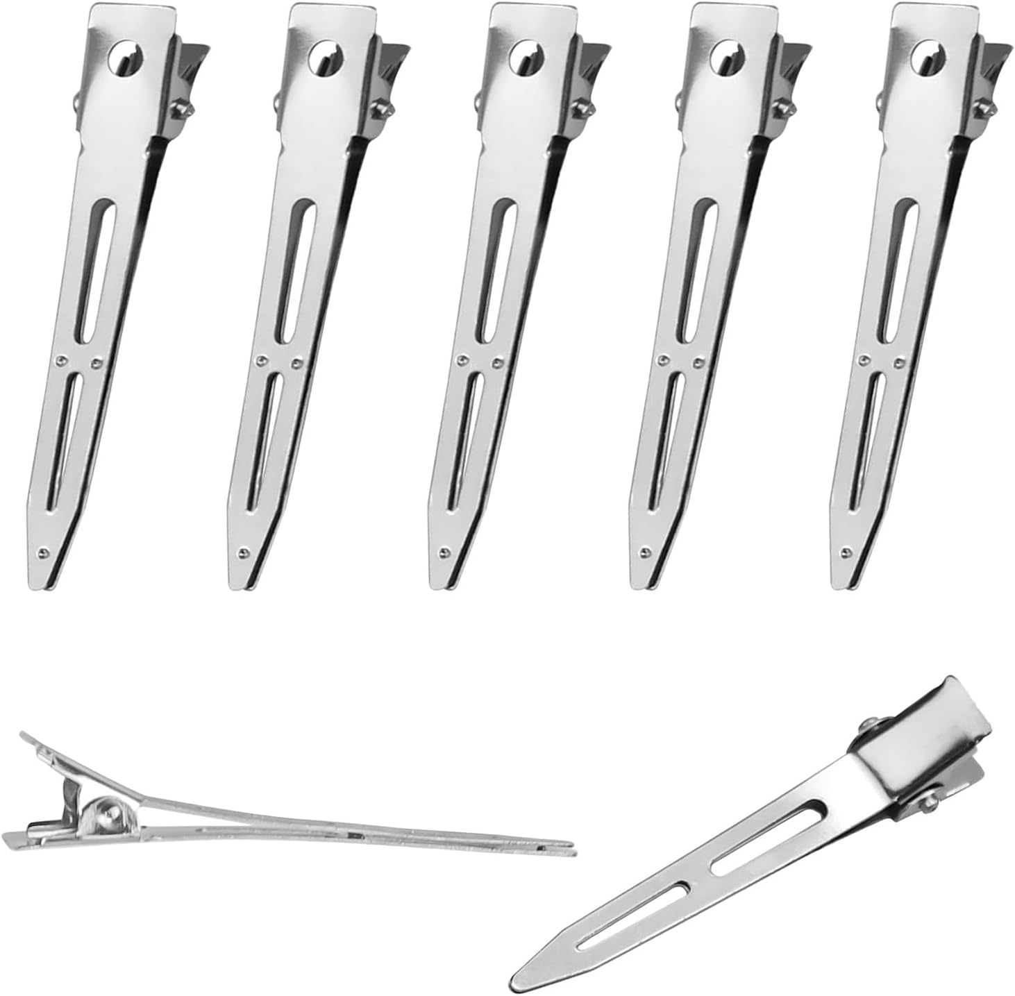 Entebill Women'S Hair Clips, 5.5 Cm Metal Hair Clips, Hairdresser Alligator Hair Clips, Silver, Hair Clips, Hairdressing Supplies, Women'S Curls, Fixing for Hair Styling, DIY Pack of 70 image number 4