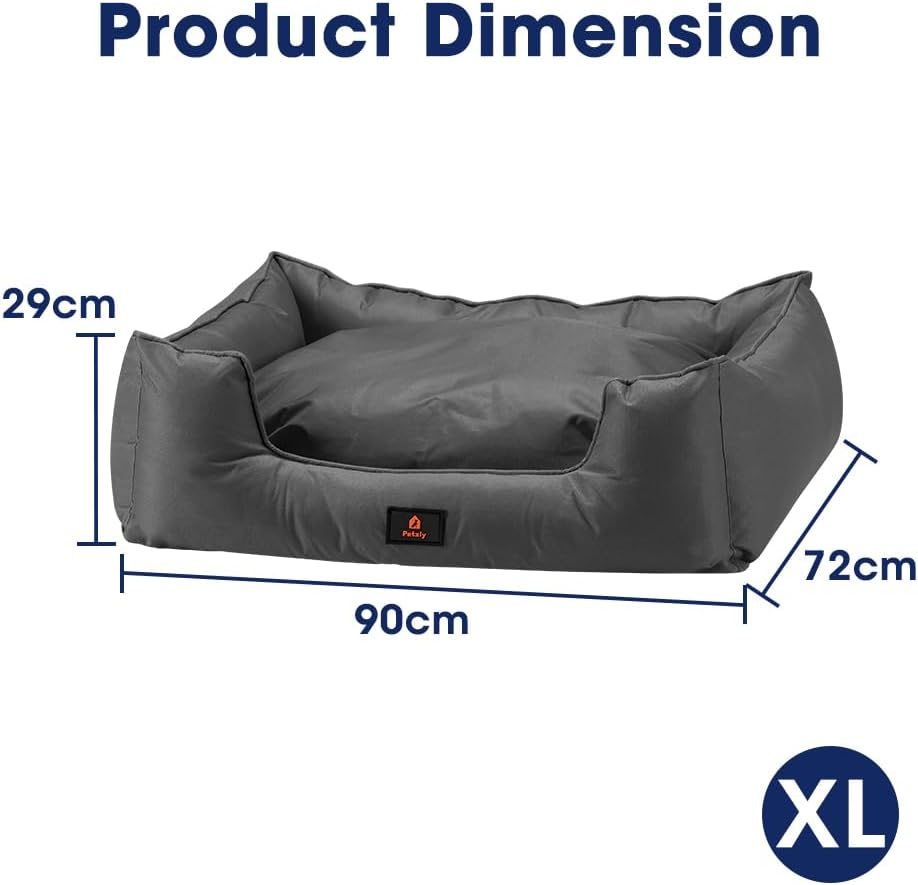 Waterproof Dog Bed for Medium Large Dogs, 600D Oxford Dog Sofa Bed Tough with Removable Cover, Non-Slip Bottom Pet Bed Easy Clean, Scratch Resistant Orthopaedic Pet Sofa, Black, XL image number 6