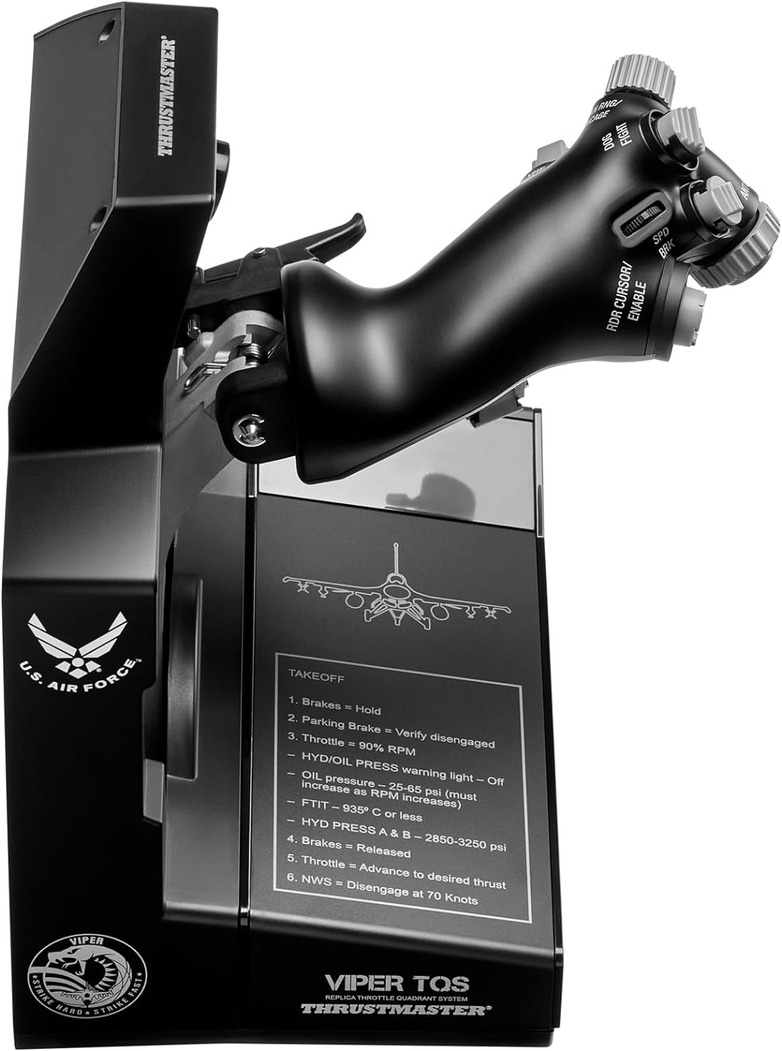 Thrustmaster Viper TQS: Metal Throttle Quadrant System, 21 Action Buttons, 5 Axes, Iconic Chaff/Flare Functions, Licensed by the U.S. Air Force (PC) image number 2
