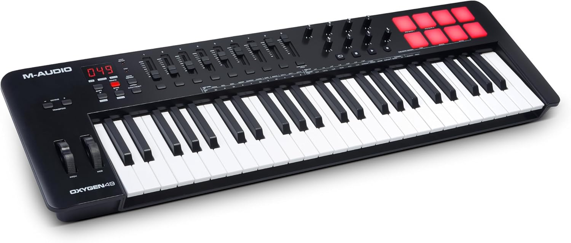 M-Audio Oxygen 49 (MKV) &ndash; 49 Key USB MIDI Keyboard Controller with Beat Pads, Smart Chord & Scale Modes, Arpeggiator and Software Suite Included