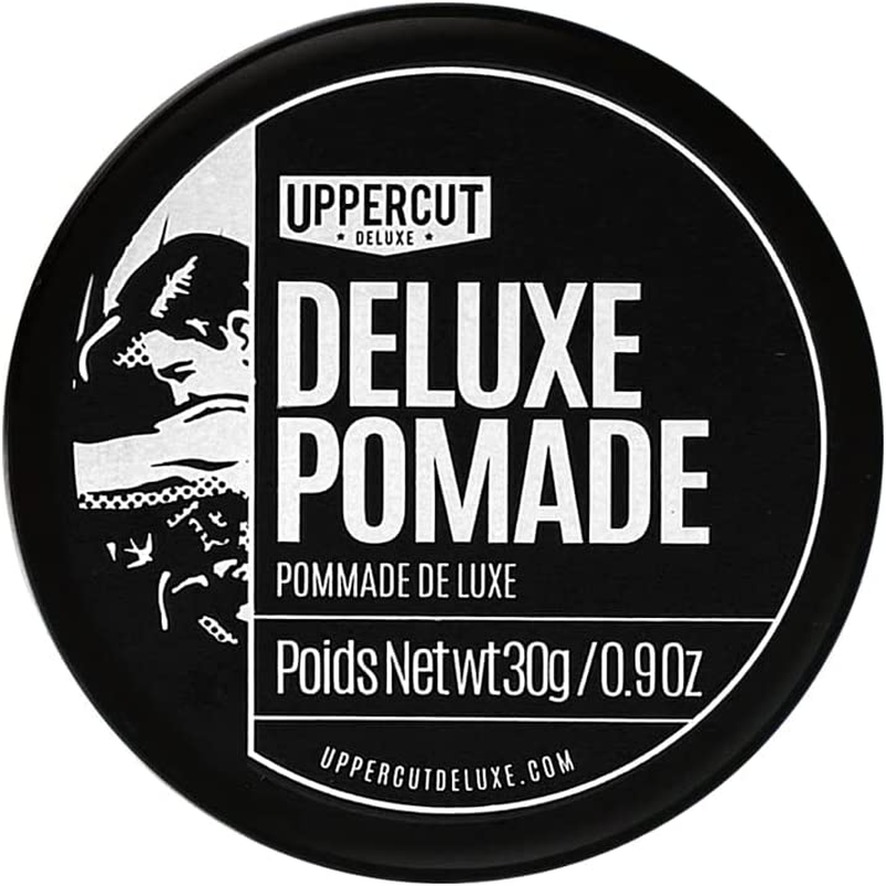 Uppercut Deluxe Deluxe Pomade, Mens Pomade High Shine and Strong Hold, Water Based Pomade for Men, Mens Hair Product for Classic Looks for Short to Medium Lengths 30G
