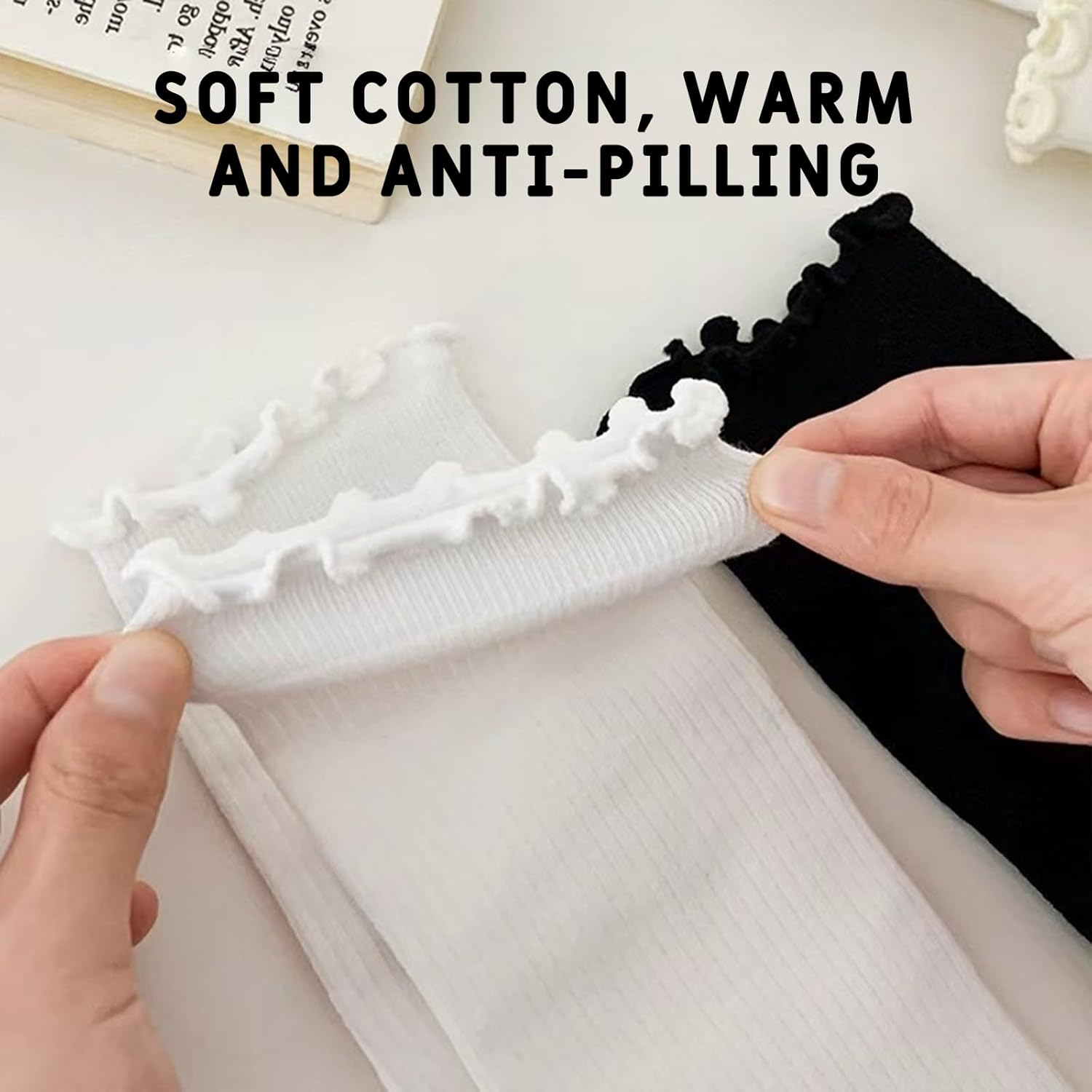 Tzylomirx 3 Pairs Split Toe Socks for Women, Ruffled Split Toe Socks, Suitable for Popular Styles - Create Fashionable Sports Casual Wear