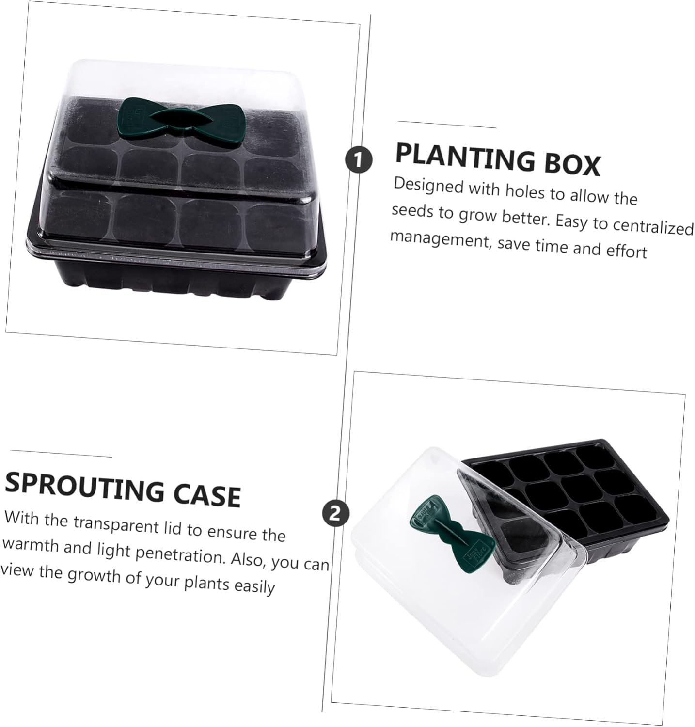 2Pcs Breathable Seedling Box Plant Sprouting Box Lids Seed Sprouting Stand for Gardening Accessory image number 6