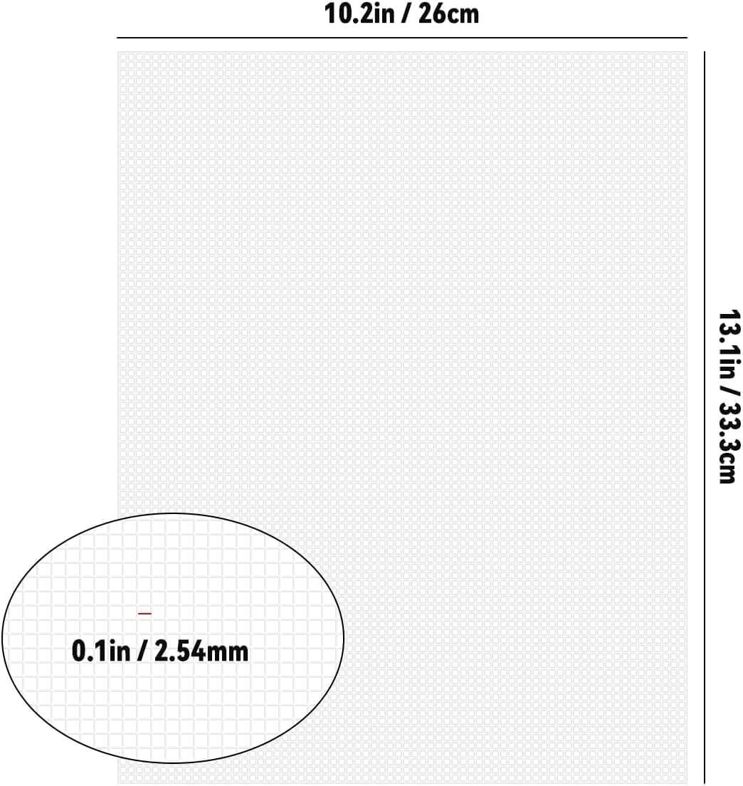 Plastic Mesh Canvas Sheets for Embroidery,4Pcs Plastic Mesh Canvas Mesh Canvas Sheets,Plastic Needlepoint Canvas White Plastic Mesh Sheets,Plastic Canvas Plastic Mesh Sheets,Plastic Mesh Canvas Sheets image number 2