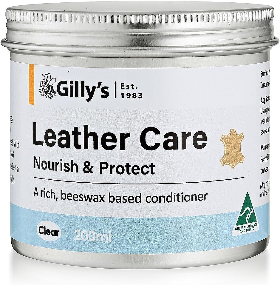 Gilly'S Leather Care 100Ml | Beeswax Leather Conditioner for Leather Sofa'S, Bags, Shoes & Car Seats | Water Repellent, Non-Toxic, Plant-Based, Softens & Restores Leather Suppleness
