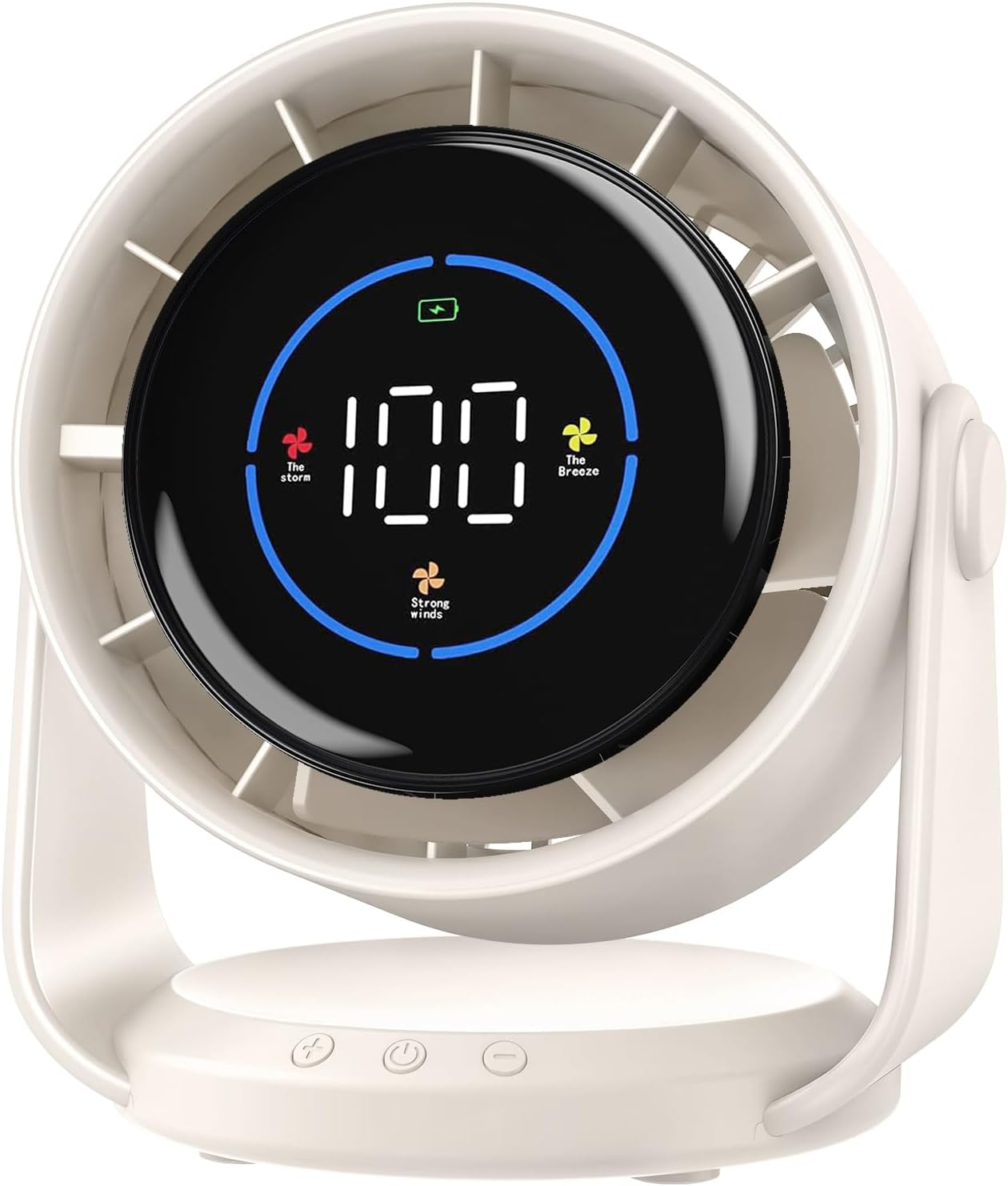 Table Fans, Handheld Portable Turbo Fan Ultra Quiet Desk Fan, Digital Display Rechargeable USB, 105&deg;Tilt 100 Speeds, Wall-Mounted Design, Portable Fans for Home Office Kitchen Travel Camping