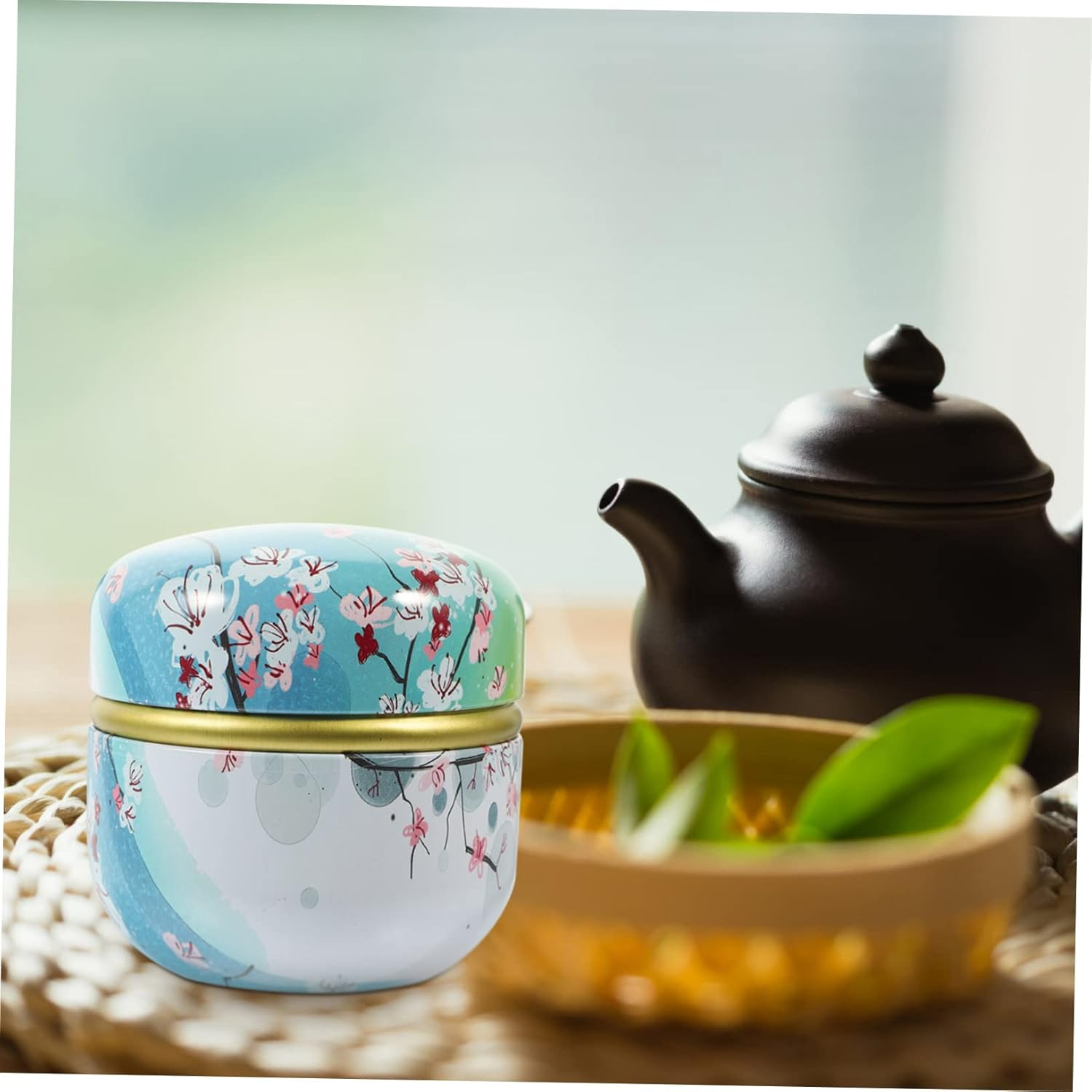 CIYODO 2Pcs Tinplate Storage Jars Multi-Function Tea Canisters Sealed Household Kitchen Supplies Candy Jar for Home Office Use image number 6