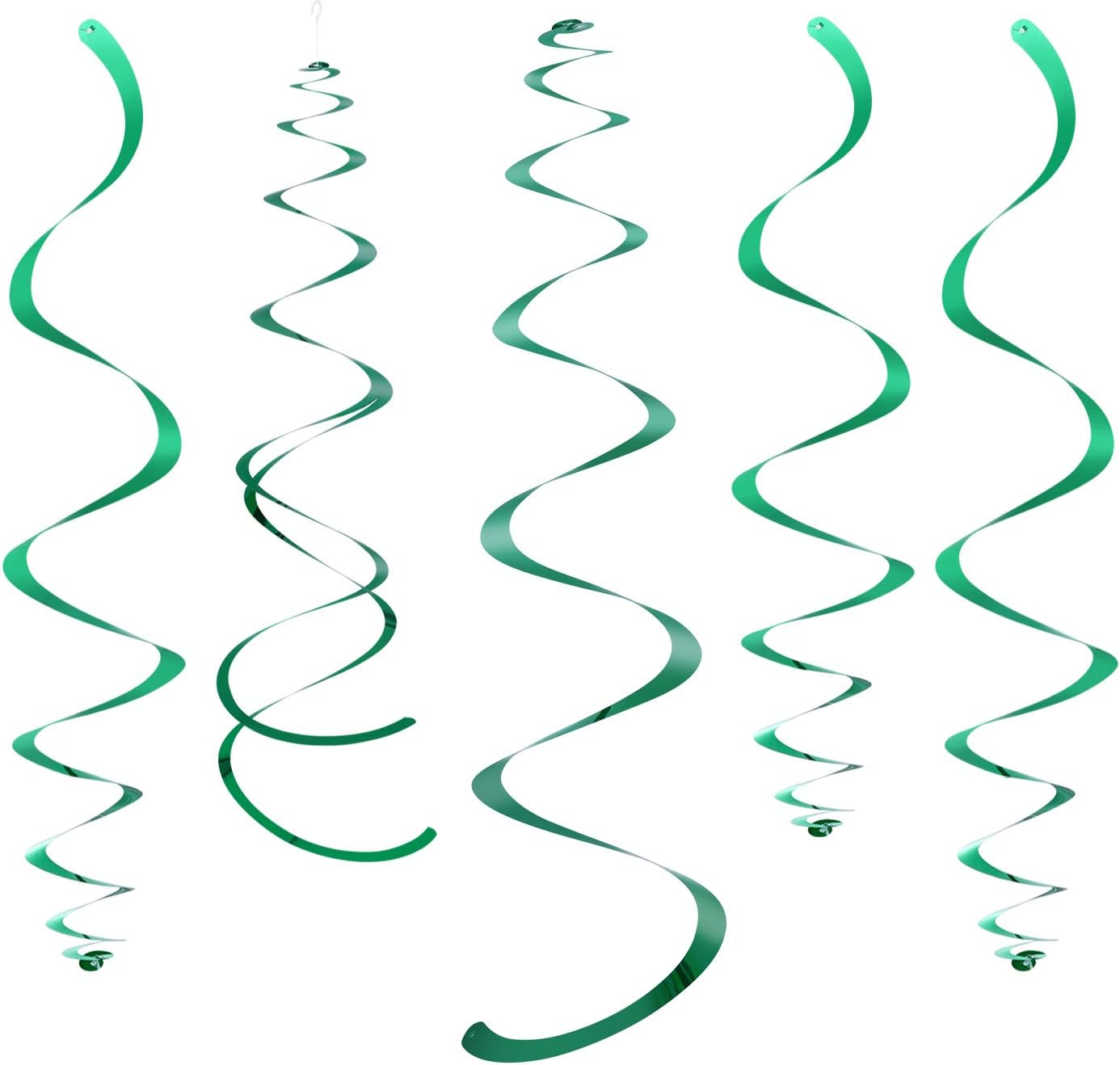 WEVEN Orange Party Hanging Swirl Decorations Plastic Streamer for Ceiling, Pack of 28 - 28 Pcs Lake Blue image number 5