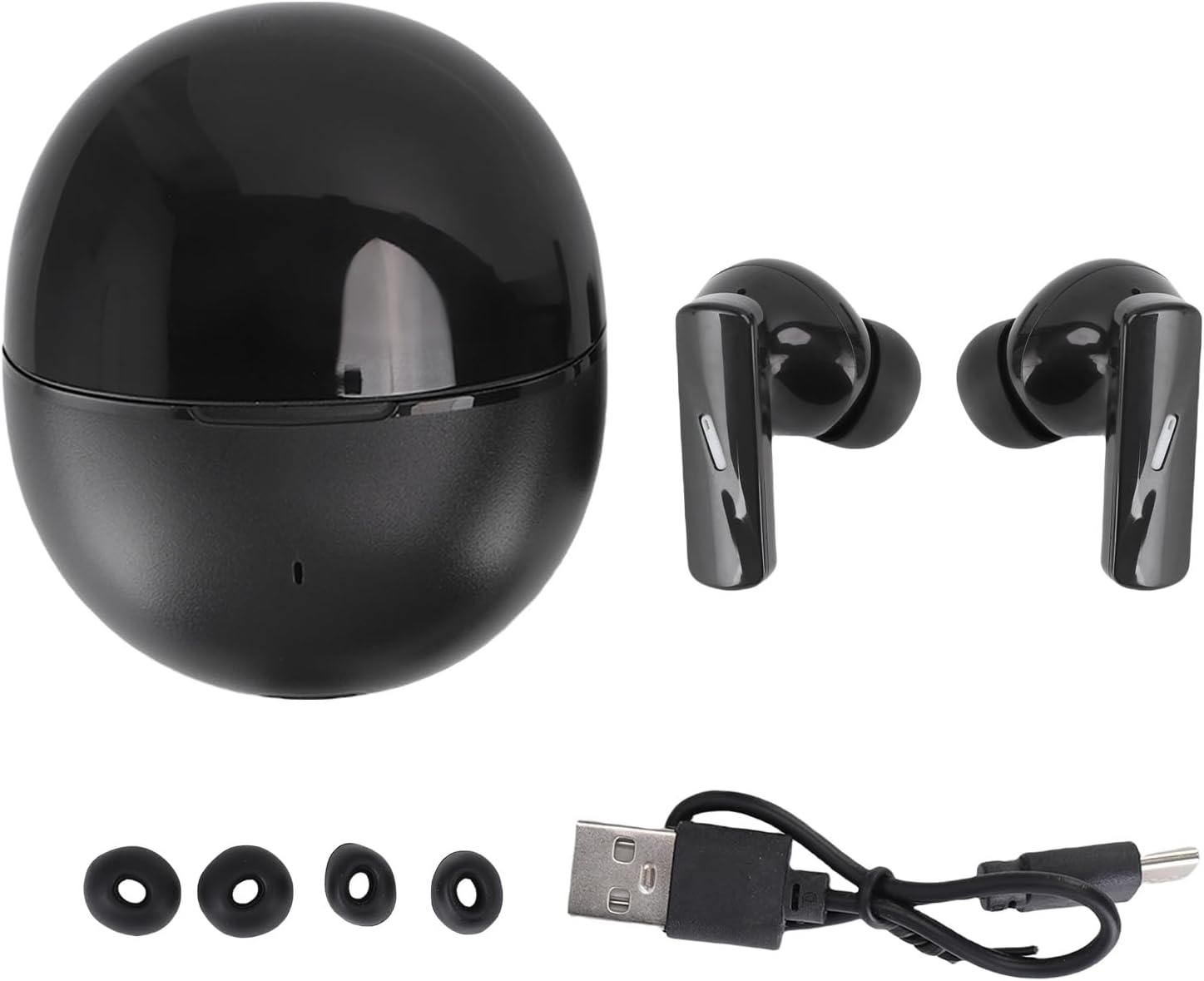 Jiawu Language Translator Earphones Versatile 7 Modes Wireless Earphones Multifunctional Design for Travel Business, Black, Black image number 6