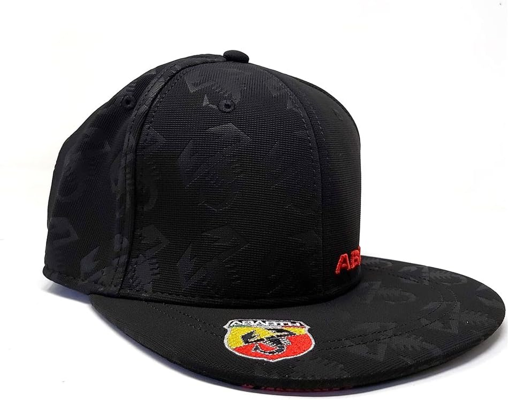 Abarth Official Cap with Flat Visor, Black