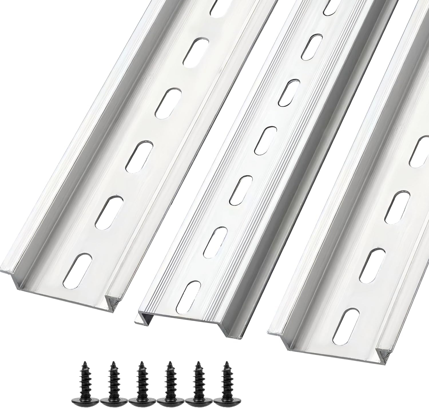 WUTUSENT 3Pcs 35Mm Din Rail Slotted Aluminum Rohs 4" Inches Long 35Mm Wide 7.5Mm High MXU-DIN-100 (3PCS 12Inch) image number 1