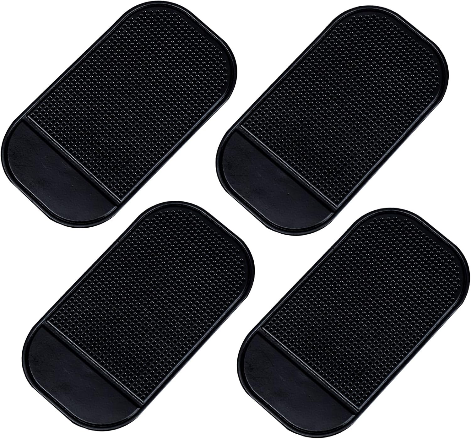 4 PCS anti Slip Mat, 14 * 8 Cm Non Slip Car Dash Mats, Self-Adhesive Washable Dashboard Grip, Car Dashboard Accessories, Multifunctional Fixate anti Slip for Cell Phone Sunglasses Keys - Black image number 5