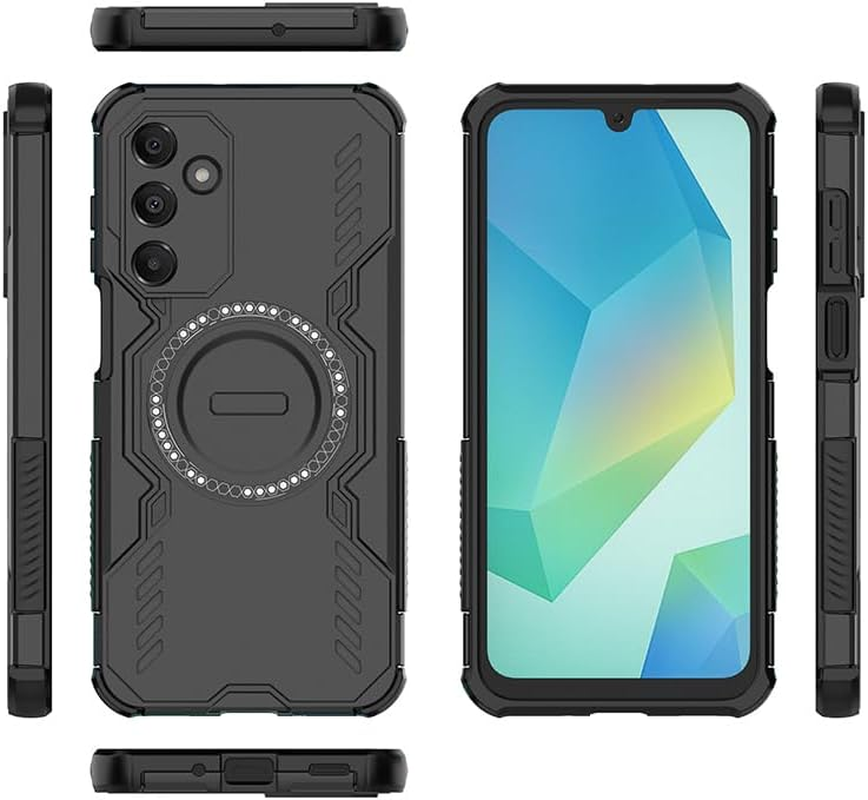 Orgsty Case for Samsung Galaxy S25 Plus/S25+, Cooling Magnetic Case for Mag Safe, Ultra Thin Heat Dissipation, Military Shockproof TPU Mobile Phone Case, Black image number 3