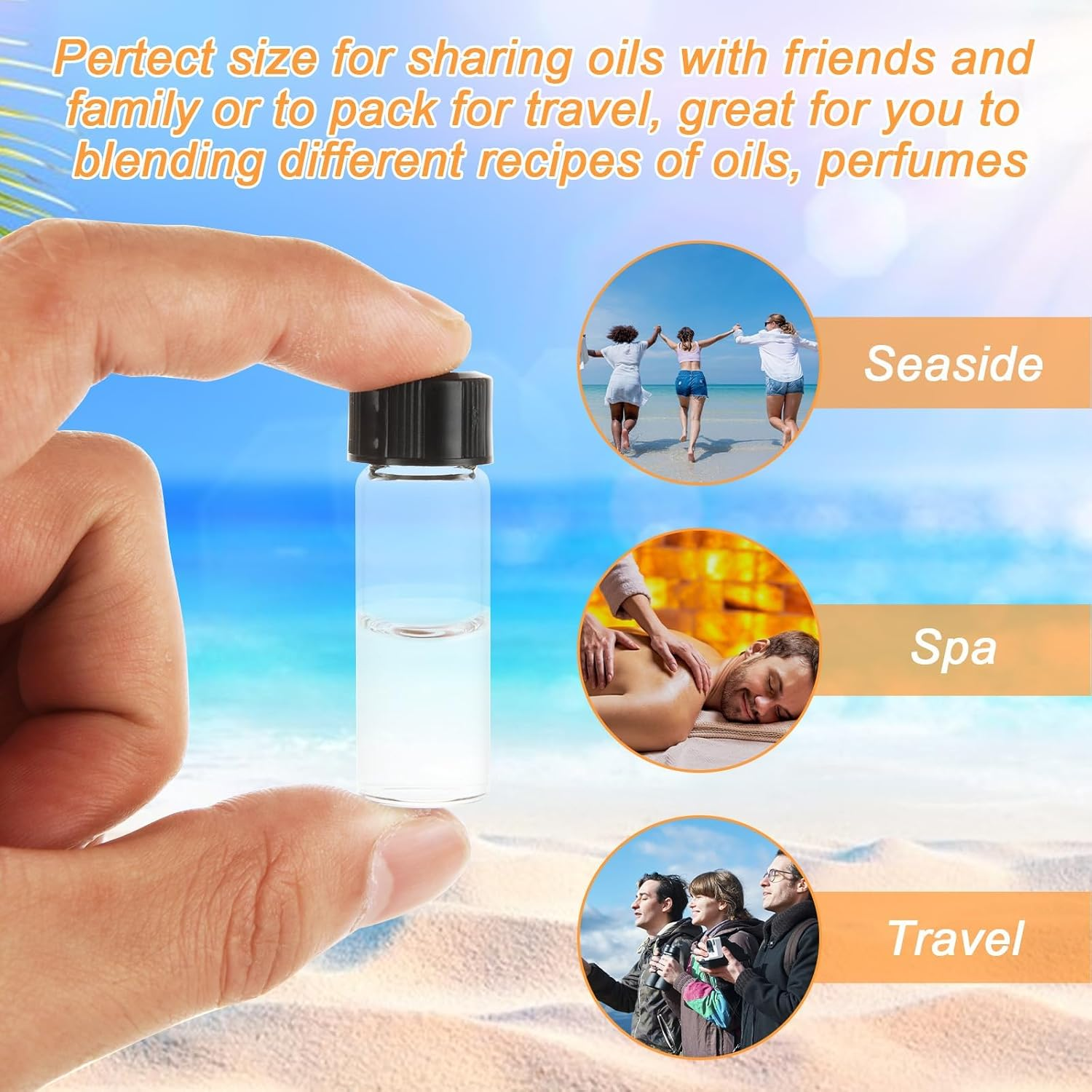 100 Pack 4Ml (1 Dram) Glass Vials with Screw Caps Clear Small Liquid Sample Vials Empty Mini Glass Bottles for Essential Oil, with 10 Pcs Plastic Dropper image number 1