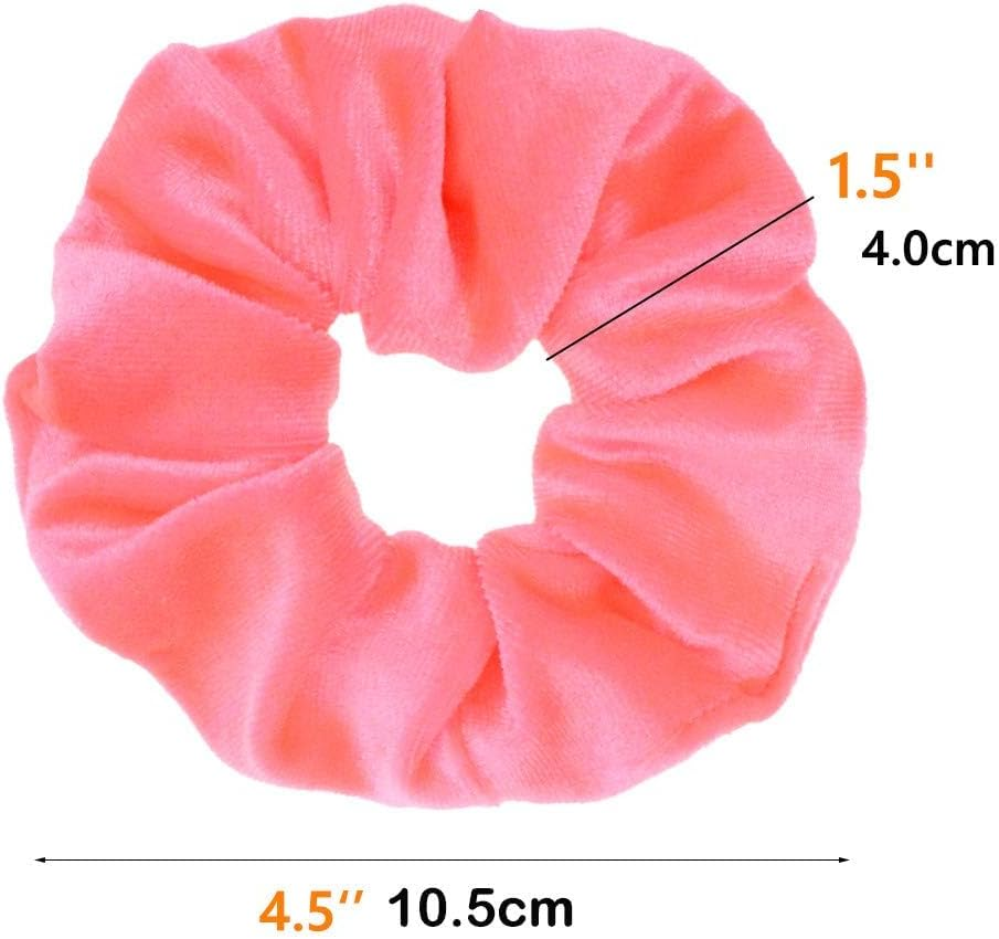Pack of 8 Neon Women'S Hair Bobbles Velvet Hair Scrunchies Rubber Bands Colourful Elastic Hair Bands for Girls Women Hair Accessories image number 1