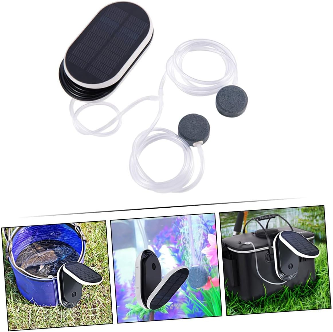 Didiseaon Solar Powered Oxygen Aerator with Pure Copper Core and Built Lithium Battery Portable Outdoor Air Pump for Aquarium Fish Tank and Garden Plants Oxygenation image number 5