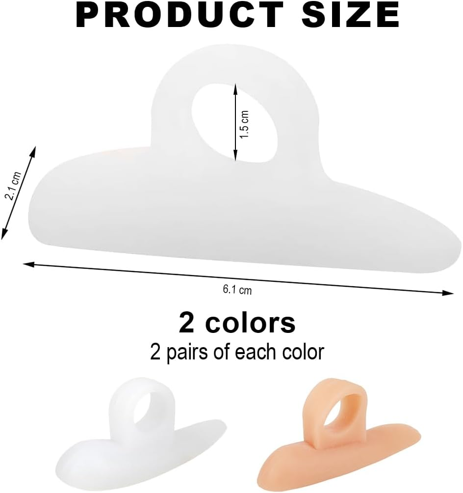 Bangbobi Hammer Toe Pads, Correctors, 4 Pairs, Silicone Toe Pads, Hammer Toe Correction Splint, against Pain and Friction, Washable and Reusable image number 5