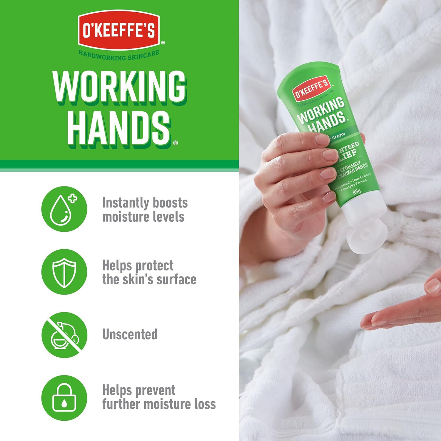 O'Keeffe'S Working Hands, 80Ml Tubes (5 Pack) - Hand Cream for Extremely Dry, Cracked Hands | Instantly Boosts Moisture Levels, Creates a Protective Layer & Prevents Moisture Loss image number 1