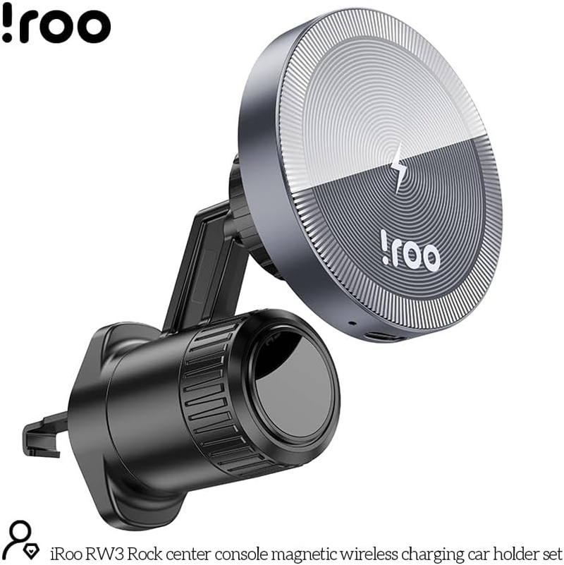 Iroo RW3 | Fast 15W Magnetic Wireless Charging Dashboard/Windscreen/Air Ven Univeral Phone Holder