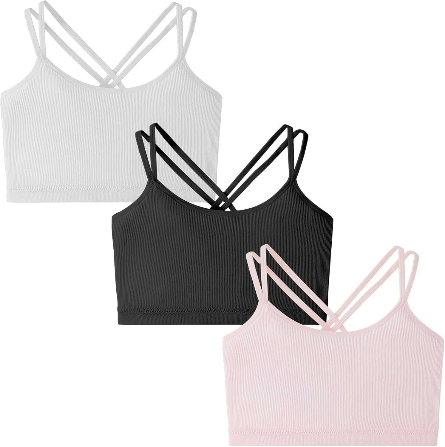 KEOYA Teen Girls Training Bra Kids Lightly Padded Beginner Bra Cotton Wireless Everyday Bra