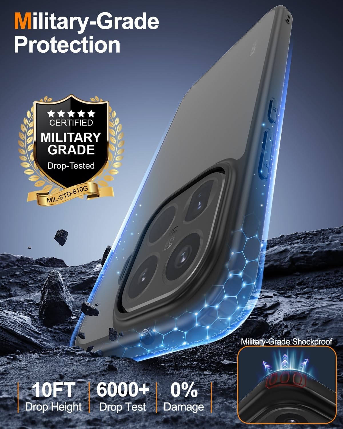 ZHMECOCASE Case for Xiaomi 15T Pro &ndash; [Matte Translucent] [Military-Grade Protection] [Ultra-Slim Hybrid Design] Shockproof Phone Cover (Black)