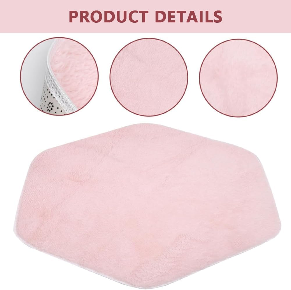 Hexagon Play Tent Rug for Boys & Girls &ndash; Soft Crawling Mat Cushion for Nursery, Playroom or Playhouse, Plush Floor Carpet for Kids Room image number 6