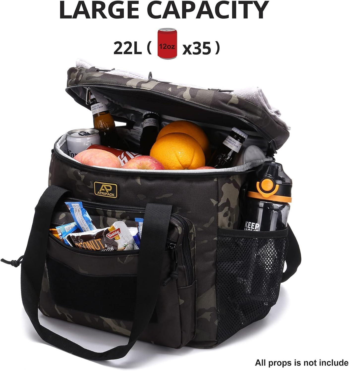 Lunch Box for Men, Tactical Lunch Bag MOLLE Webbing Leakproof Insulated Large Lunch Cooler Women Adult Meal with Adjustable Lunch Pail for Work Finishing Picnic Office - Black image number 3