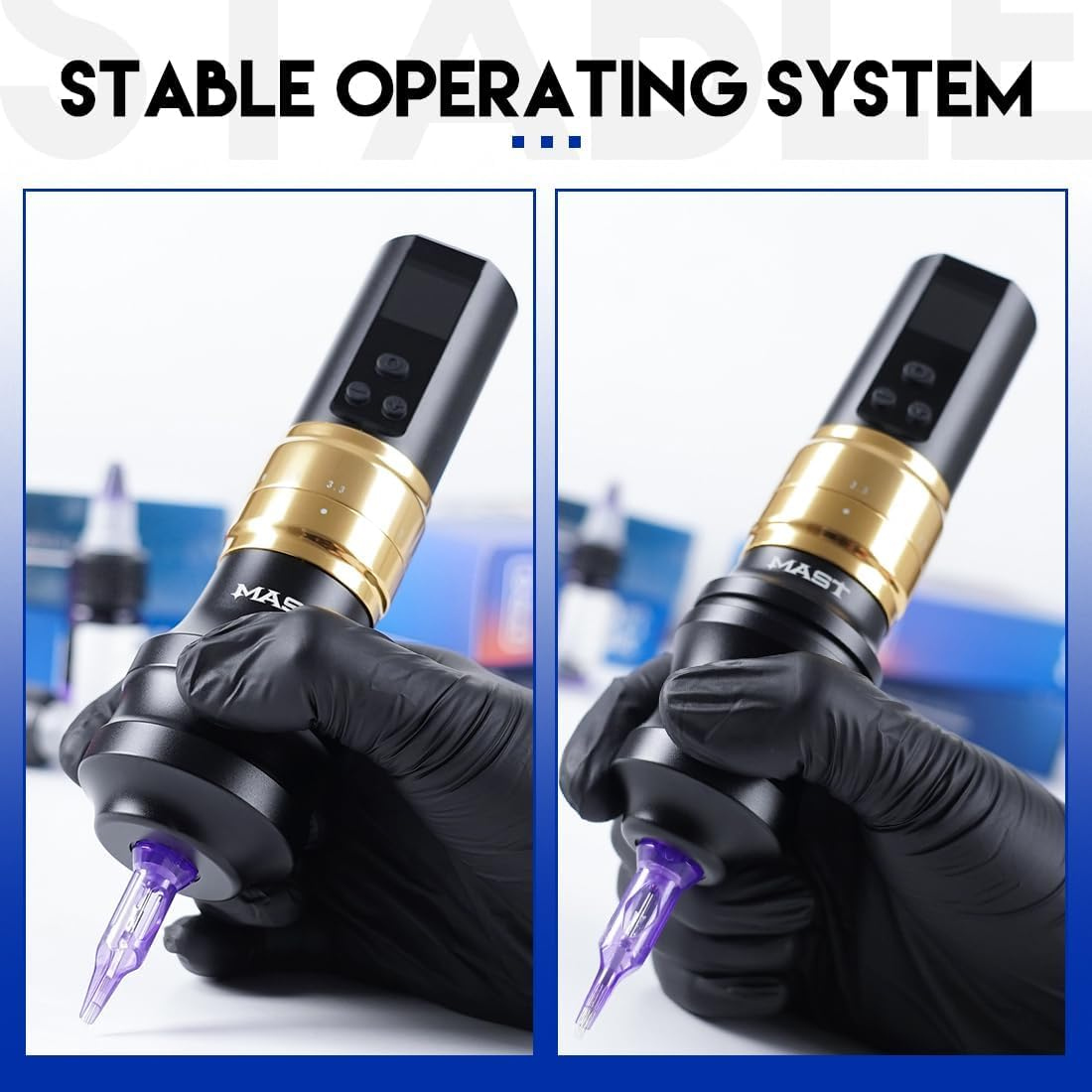 Mast Fold2 Pro Cordless Tattoo Machine, Rotary Tattoo Gun Pen, 2 Grips 40Mm & 44Mm, Mcore-C1 Powerful Motor, 7 Strokes Length image number 4