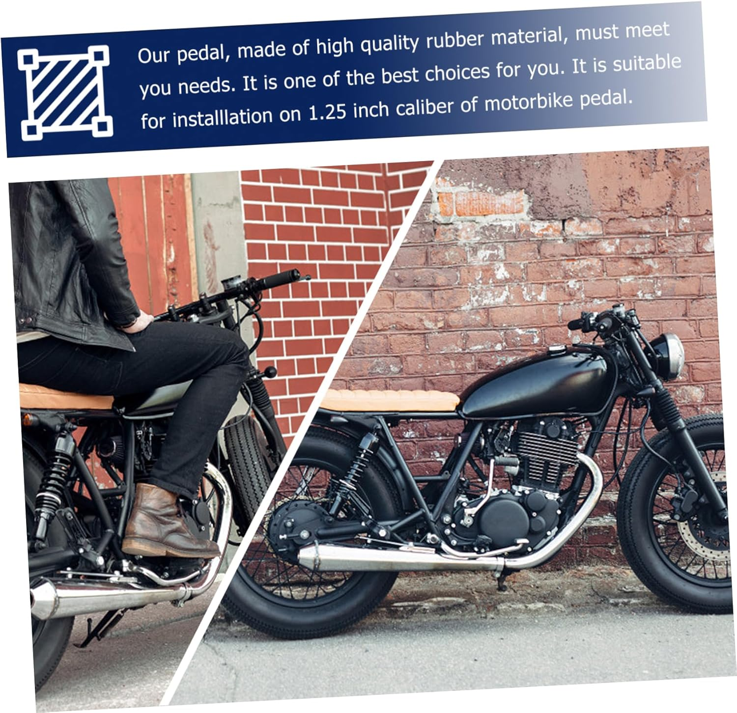 Ibasenice Guardrail Pedal Motorcycle Foot Pegs Footrest Practical Pedals Motorbike Foot Pegs for Riding Scenarios image number 5