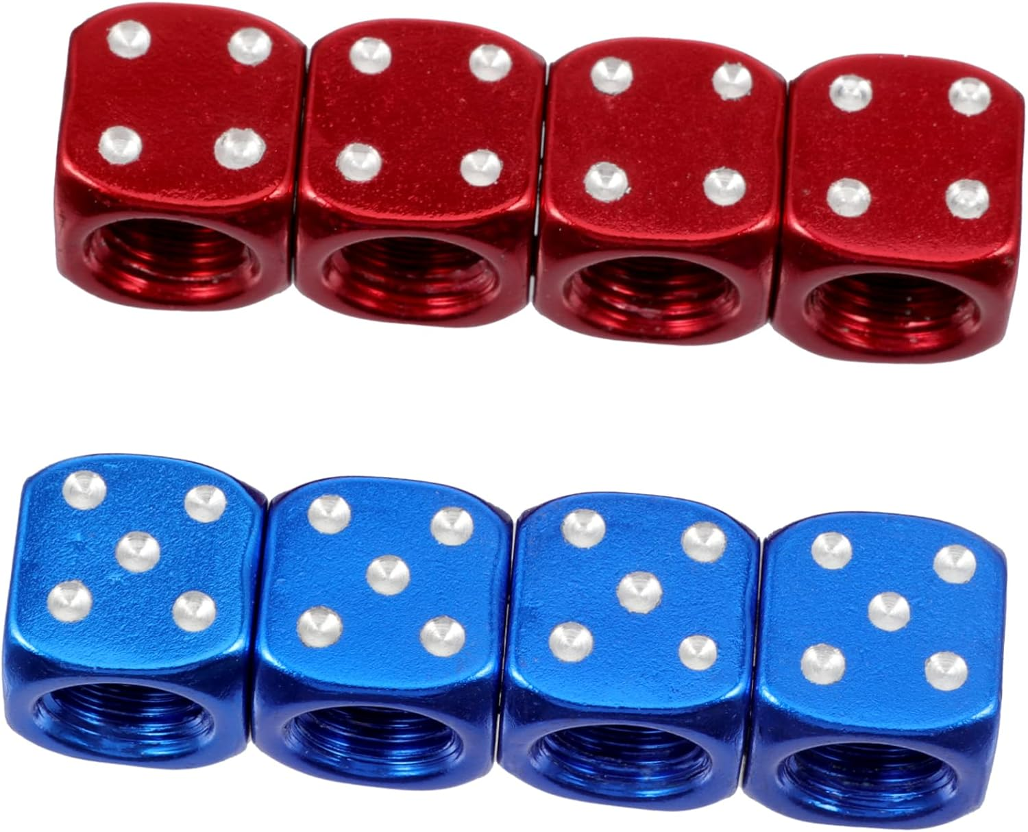 Creative Colorful Dice Tire Valve Stem Caps 4Pcs Set Universal Aluminum Alloy Covers for Car Wheels Automotive Alloy Tyre Accessories