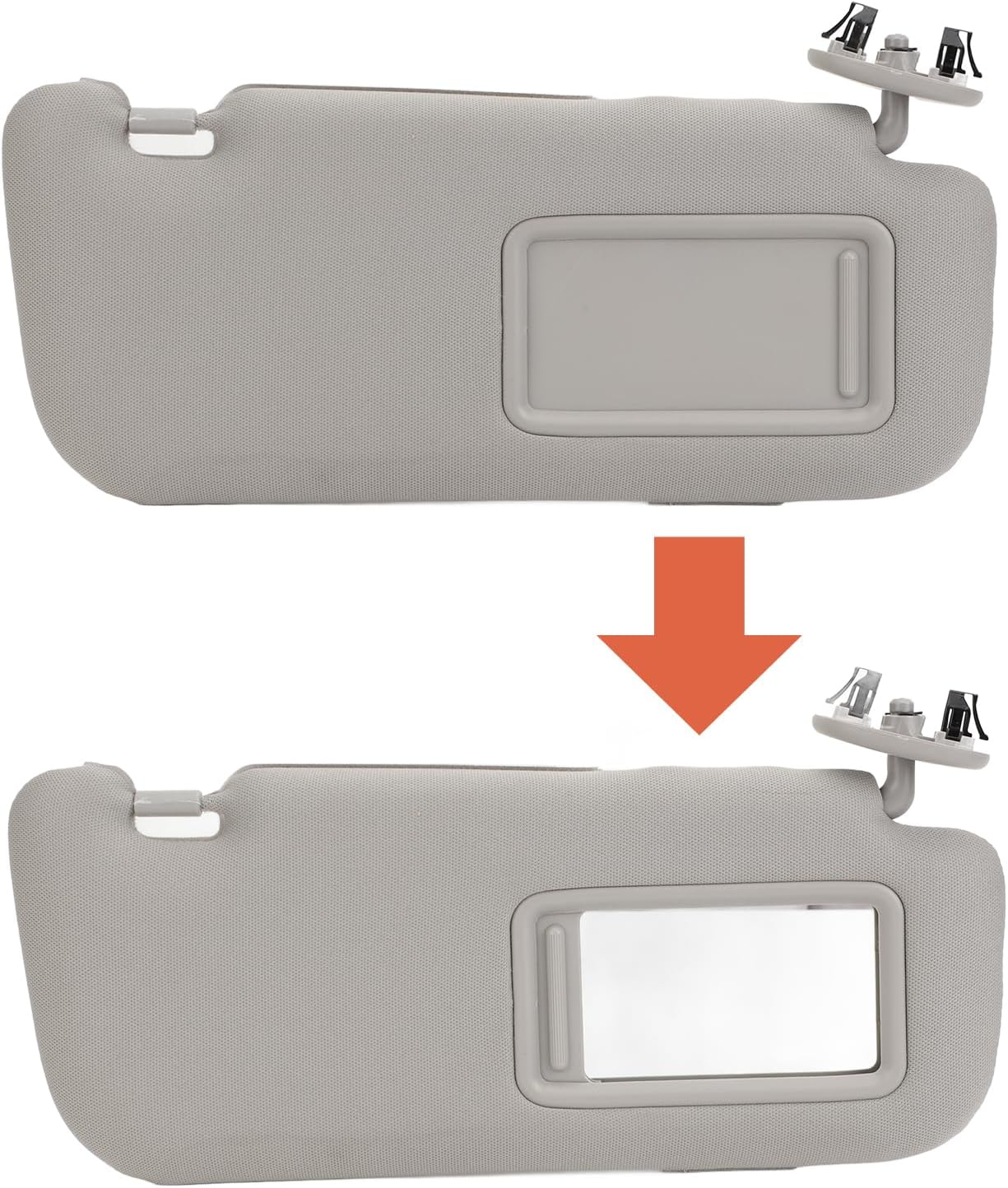Car Sun Visor for Corolla 2007-2013, Fabric Grey Sun Shielding Visor Mirror, Sun Visor with Makeup Mirror, Sun Visor for Car, anti Glare and UV (Right 74310‑02F60‑E0) image number 1
