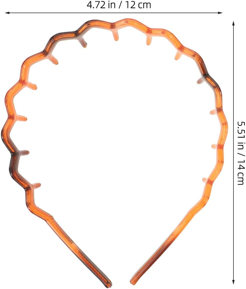 CIYODO Zigzag Headband for Women - Unisex Zigzag Wavy Hair Band - Simple Comb with Teeth - Wavy Hair Hoop Set - 2 Pieces Wavy Headband image number 5