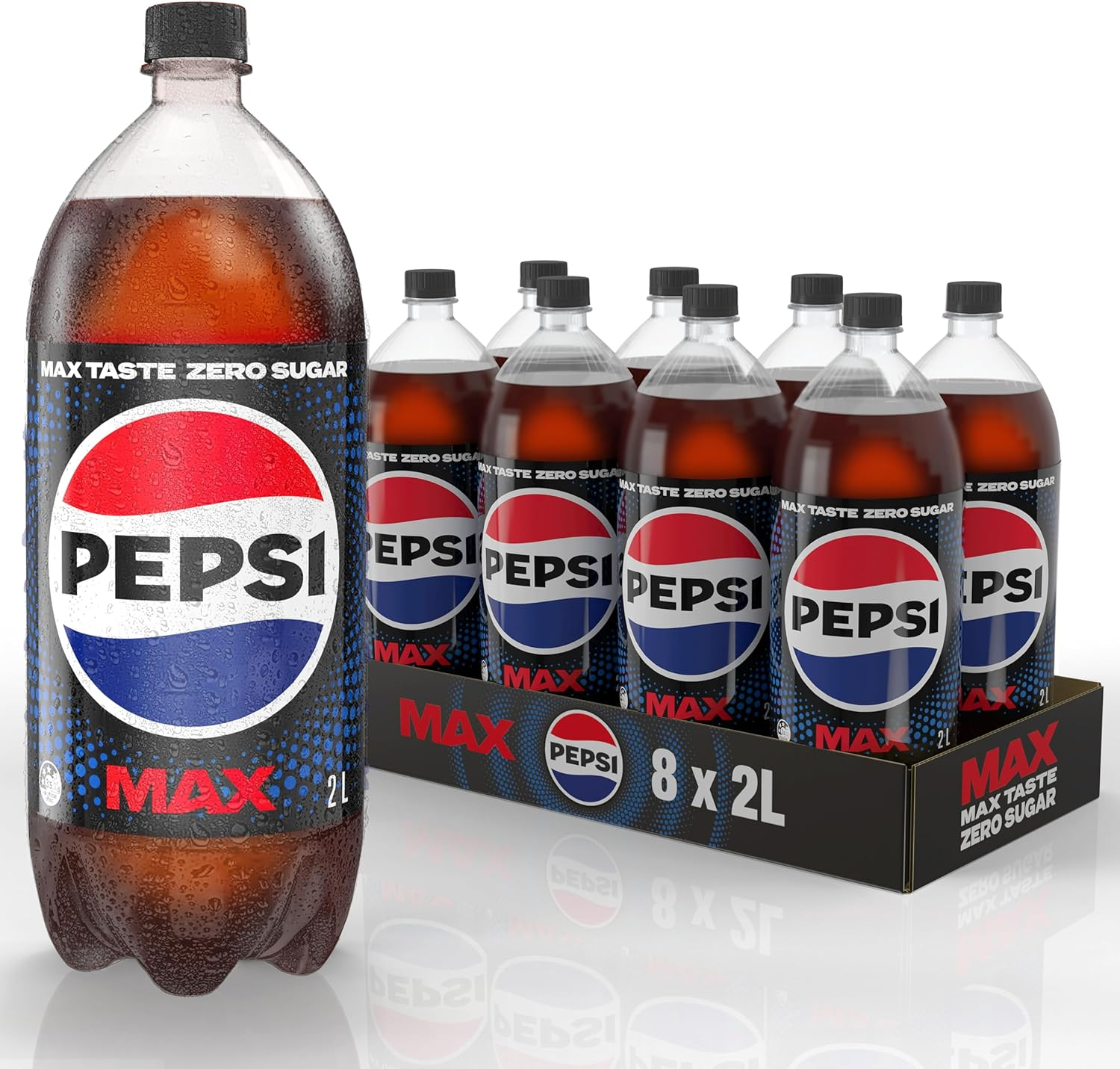 Pepsi Max Zero Sugar Cola Soft Drink, 12 X 1.25L