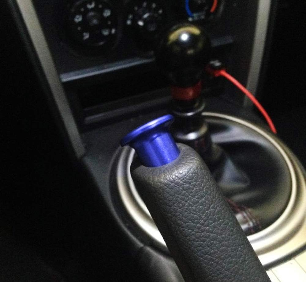 Ijdmtoy Sports Blue Billet Aluminum Handbrake Tip Press Button Compatible with 2013-2016 Scion FR-S, 2017-2021 Toyota 86, 2013-2021 BRZ image number 1
