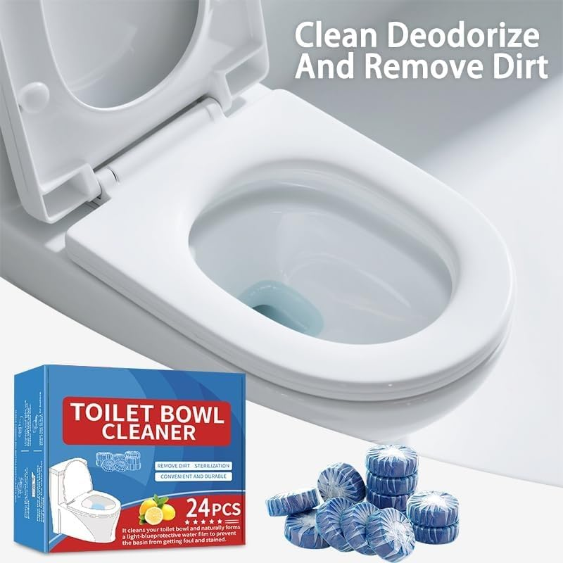 Toilet Bowl Cleaner Tablets, 24 PCS Household Automatic Toilet Tank Cleaners Tablet Deodorizers, Slow-Release Deodorizing & Descaling, Powerful Bathroom Toilet Cleaning Block Tool image number 5