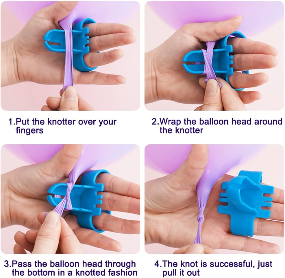 Balloon Arch Kit, Lyflux Balloon Trim Kit for Wreath, 50Ft Balloon Tape, 300 Dot Glue Point Stickers, 2 Pcs Tying Tool, 20 Ballon Flower Clip for Wedding Birthday Party and Graduation