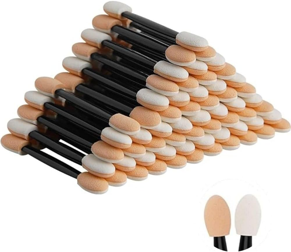 HIDOSNG 60 Pcs Black Eyeshadow Brush, Dual Sided Eye Shadow Sponge, Eye Makeup Applicators image number 4