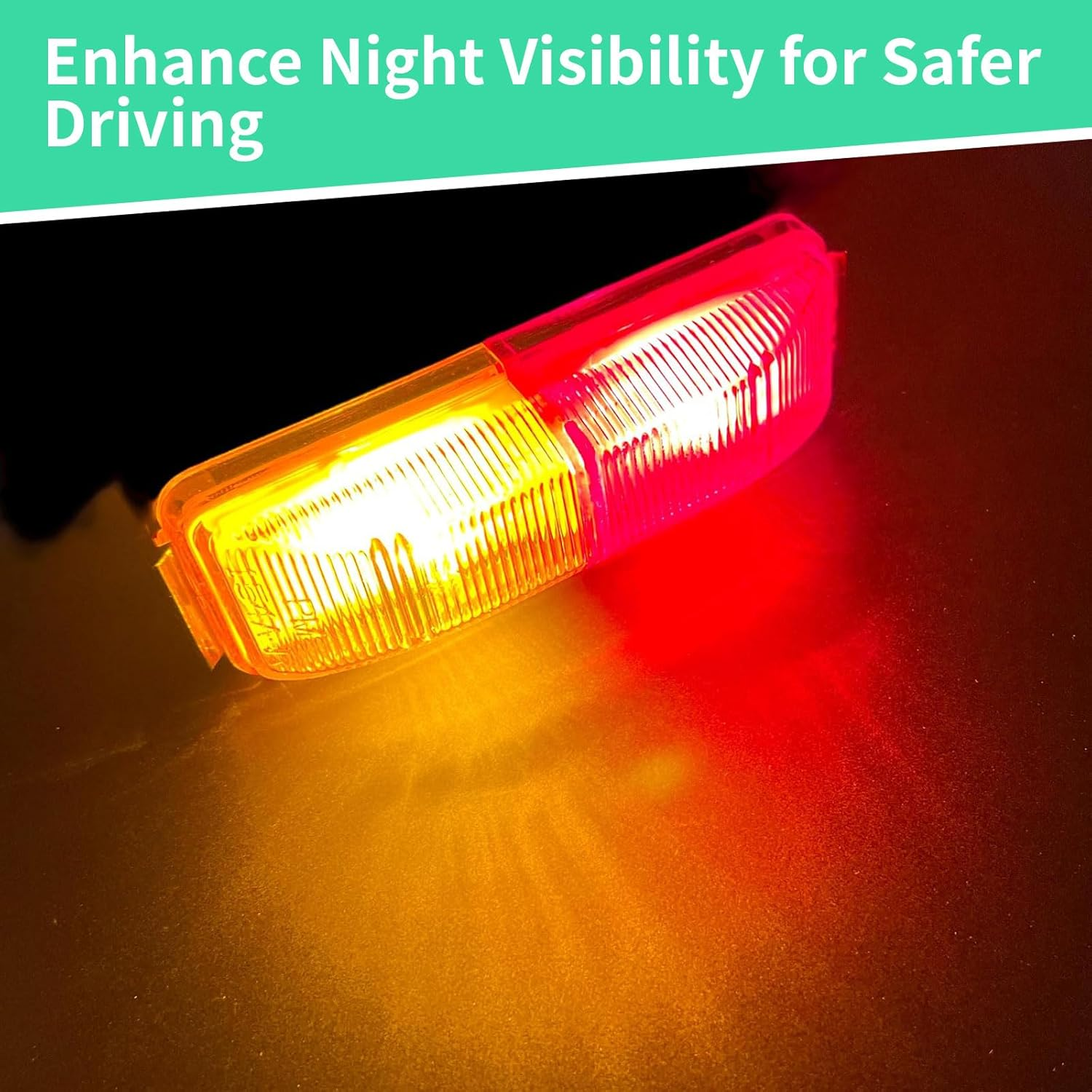 MAEZOE 4PCS LED Trailer Fender Lights &ndash; Red & Amber Dual Colour Marker Lights for Boat, Camper, RV, Truck, UTE &ndash; Waterproof, Durable, Easy Install Side Clearance Lights image number 4