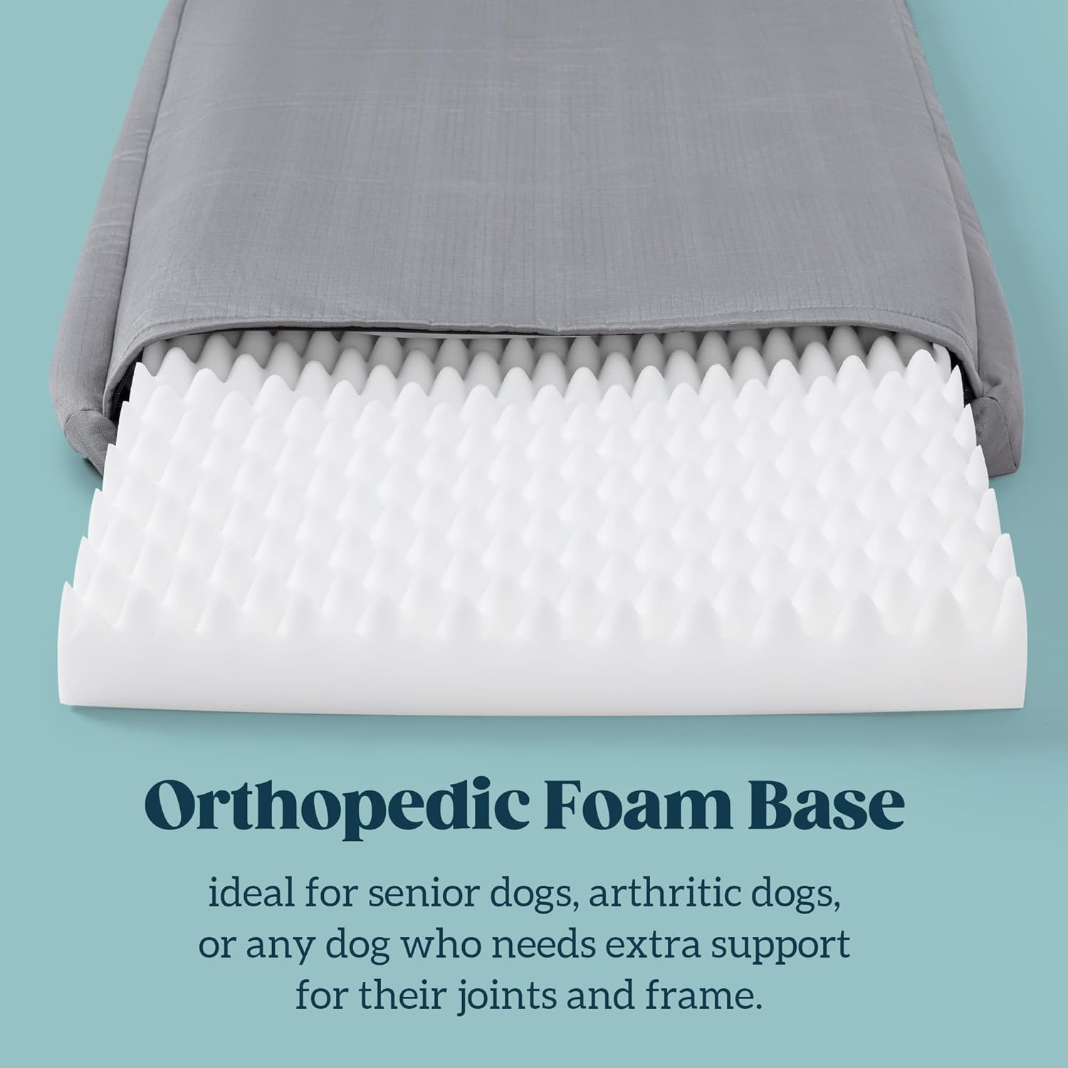 Cybarmour Chew Proof Dog Bed - Outdoor Waterproof Chew Resistant Dog Crate Pad - Orthopedic Kennel Mat for Aggressive Chewers - Medium Breeds & Fits L 77Cm Crate - 74X46X7.5Cm, Limestone image number 1