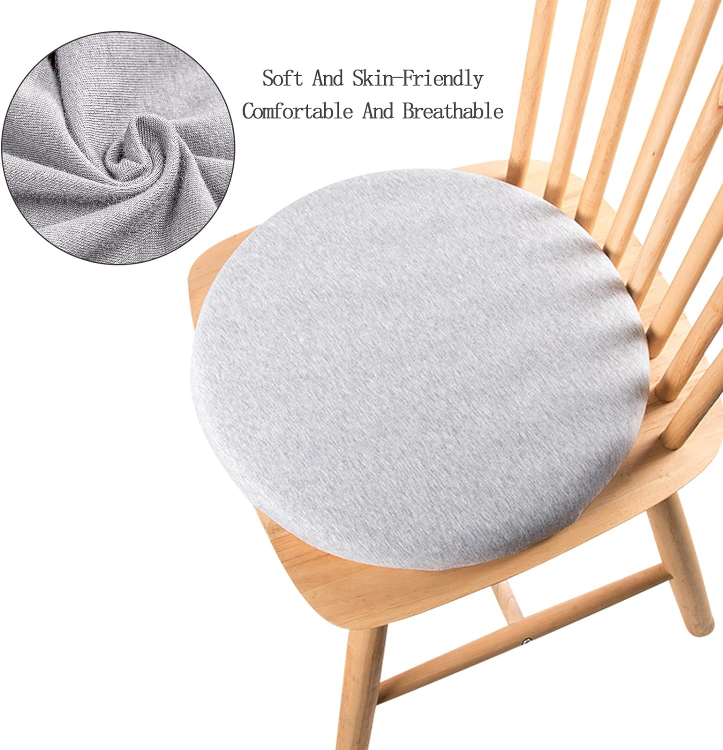 Seat Cushion Chair Pad, round Non-Slip Comfortable Floor Soft Chair Mat Office Bedroom Living Room Kitchen Chair Cushions (Gray) image number 5