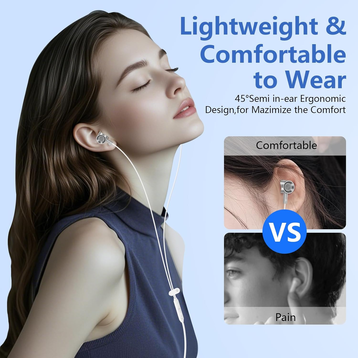 Earbuds Wired Type C for Iphone 17 Pro Max/17 Pro/17 Air/17/16E/16 Pro Max/16Plus/15, in Ear Wired Headphones USB C Ear Buds Earphones Headsets with Mic for Galaxy S25 FE Ultra A17 A16,Pixel 10 Pro XL image number 2