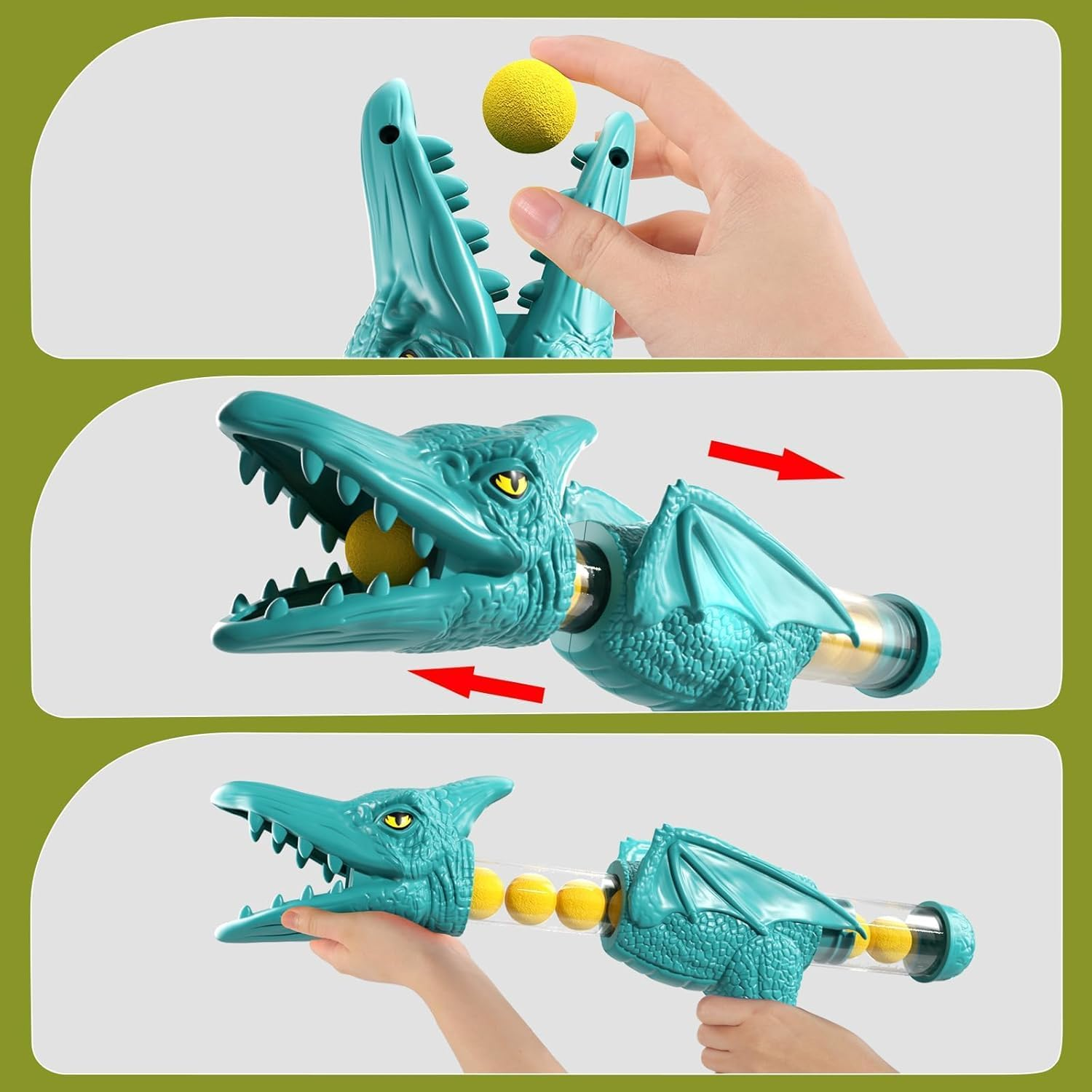 MSKOLER Movable Dinosaur Shooting Toys for Kids 3 4 5 6 7+ Years, Tyrannosaurus Target with Water Mist Spray and Pterosaur Air Pump Foam Blaster image number 6