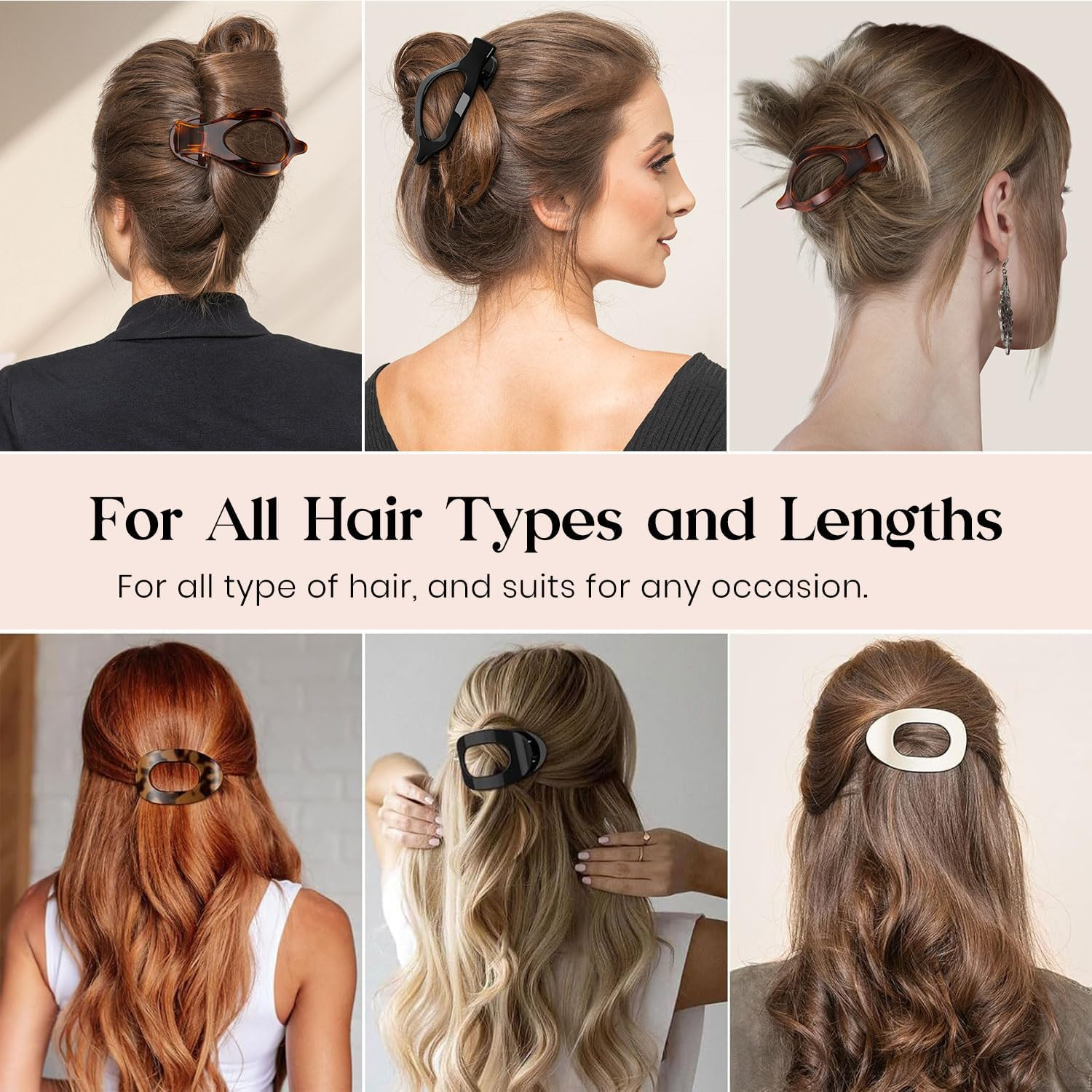 Women'S Hair Clip, Pack of 8, Flat Hair Clip, Claw Clip, Strong Hold & Non-Slip, Large Flat Claw Clip, Hair Clip for Inserting for Thick and Thin Hair image number 1