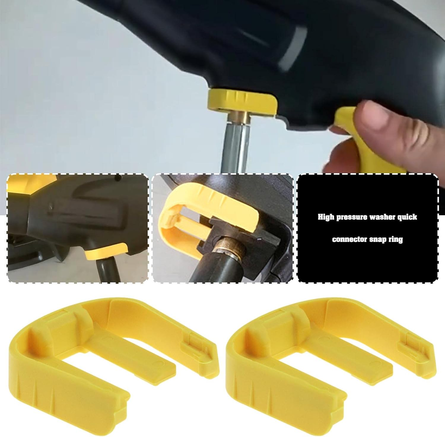 Ecsing 2Pcs Pressure Washer Quick Connect Snap Ring 50373330 Compatible with Karcher K2 K3 K4 K5 K6 K7 Replacement C Clips Yellow image number 1