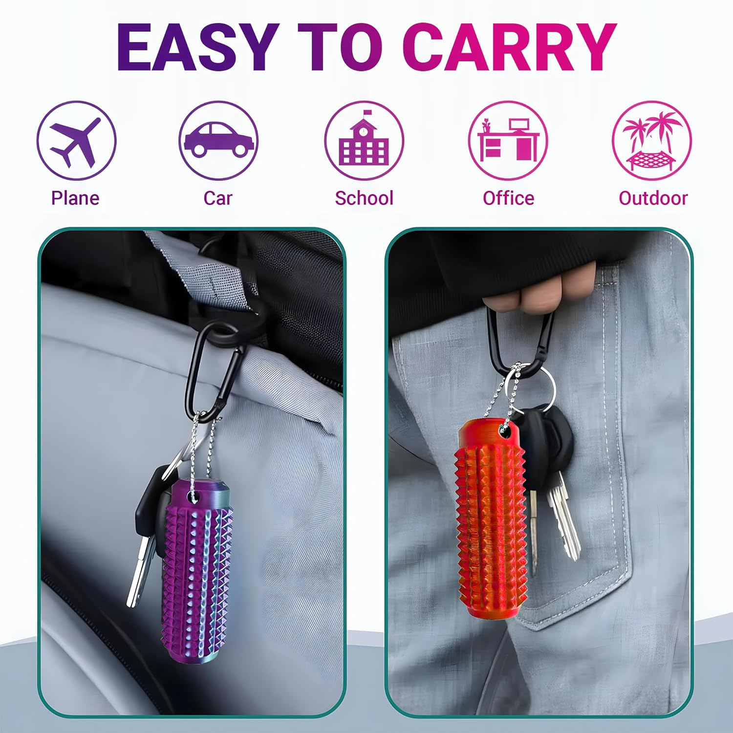 2 Little Ouchies Pain Fidget Toy, 2 Pocket Quite Fidget Toys for Adults & Teens, 3D Printed Spiky Grippie Stim Keychain, Sensory Toy for Stress Relief & Focus Gift , Hand Message, Office Workers Gift image number 6