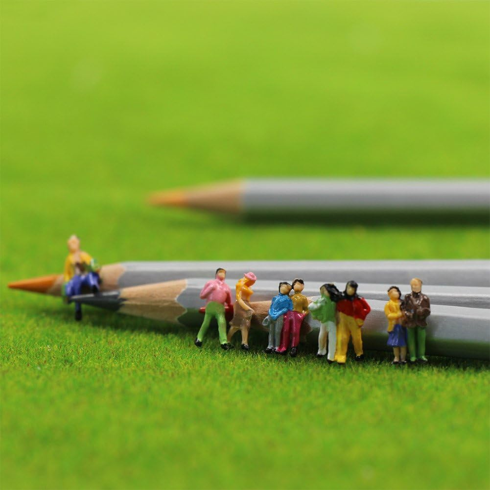 P150W 100Pcs 1:150 Painted Figures N Scale Standing People Assorted Poses Model Trains